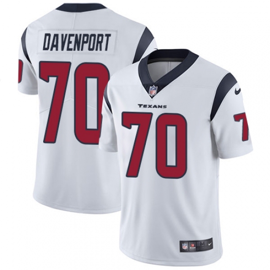 Youth Nike Houston Texans #70 Julien Davenport Elite White NFL Jersey - Ujersey