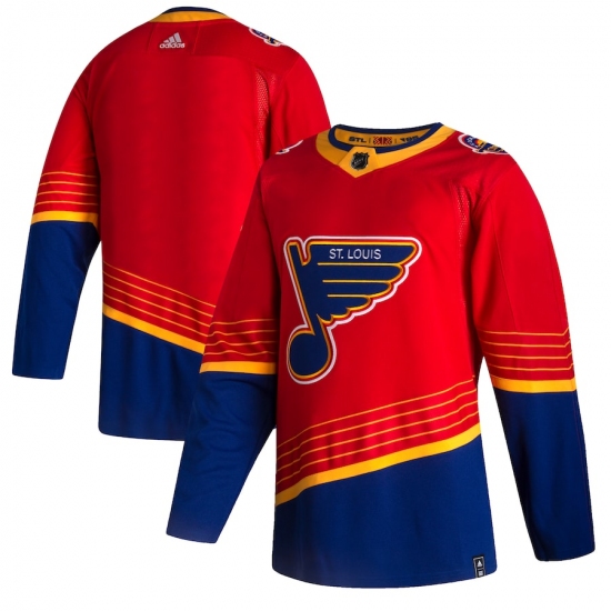 Men's St. Louis Blues adidas Blank Red 2020-21 Reverse Retro Authentic Jersey - Ujersey