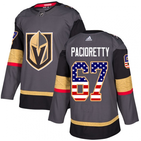 Youth Adidas Vegas Golden Knights #67 Max Pacioretty Authentic Gray USA Flag Fashion NHL Jersey - Ujersey