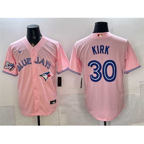 Men's Toronto Blue Jays #30 Alejandro Kirk Pink 50 Seasons Stitched Baseball Jersey - Ujersey