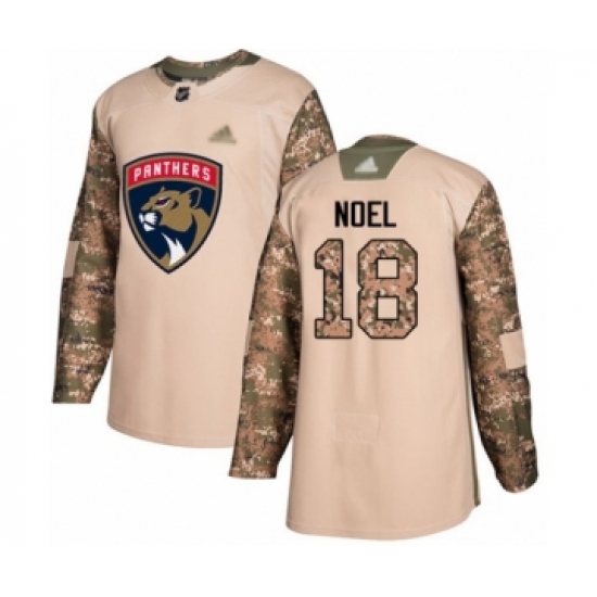 Men's Florida Panthers #18 Serron Noel Authentic Camo Veterans Day Practice Hockey Jersey - Ujersey