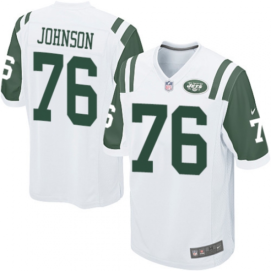 Men's Nike New York Jets #76 Wesley Johnson Game White NFL Jersey - Ujersey