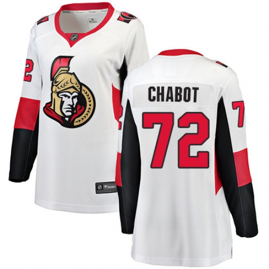 Women's Ottawa Senators #72 Thomas Chabot Fanatics Branded White Away Breakaway NHL Jersey - Ujersey