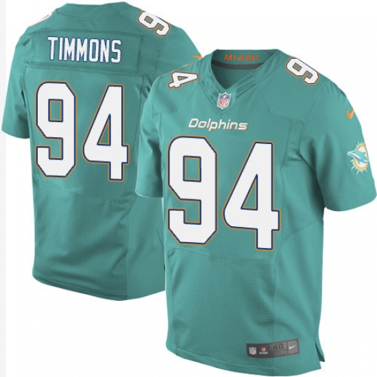 Men's Nike Miami Dolphins #94 Lawrence Timmons Elite Aqua Green Team Color NFL Jersey - Ujersey