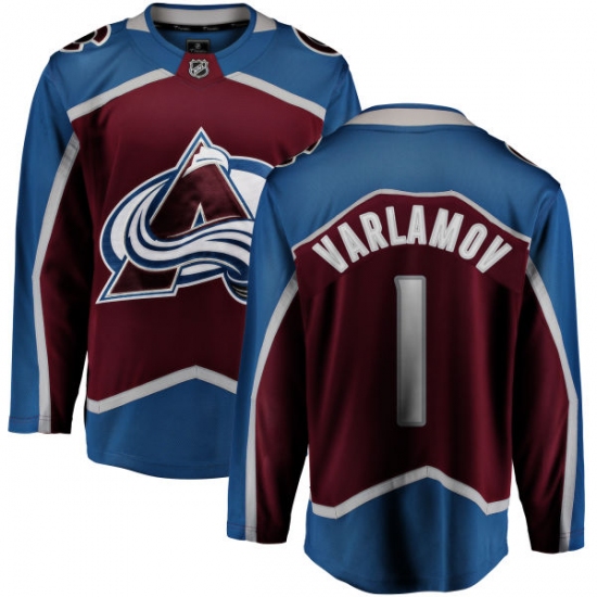 Youth Colorado Avalanche #1 Semyon Varlamov Fanatics Branded Maroon Home Breakaway NHL Jersey - Ujersey