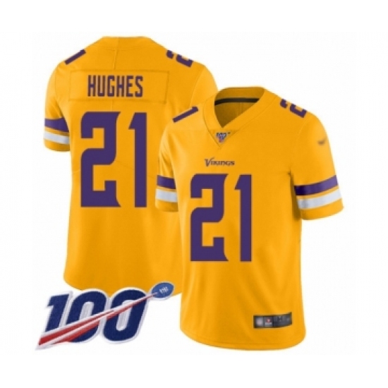 Youth Minnesota Vikings #21 Mike Hughes Limited Gold Inverted Legend 100th Season Football Jersey - Ujersey