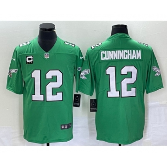Men's Nike Philadelphia Eagles #12 Randall Cunningham Green C 2023 Vapor Limited Throwback Jersey - Ujersey