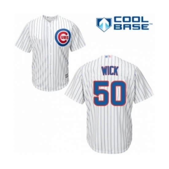 Youth Chicago Cubs #50 Rowan Wick Authentic White Home Cool Base Baseball Player Jersey - Ujersey