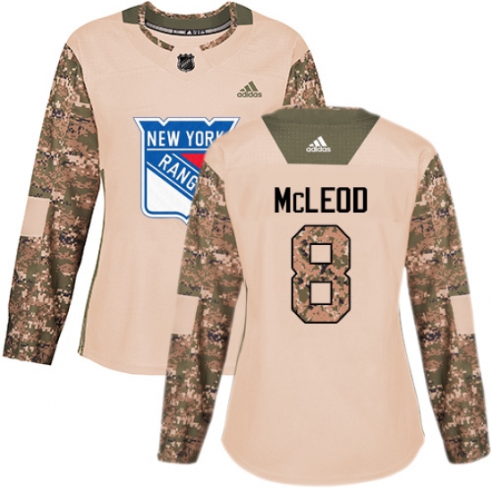 Women's Adidas New York Rangers #8 Cody McLeod Authentic Camo Veterans Day Practice NHL Jersey - Ujersey