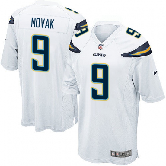 Men's Nike Los Angeles Chargers #9 Nick Novak Game White NFL Jersey - Ujersey