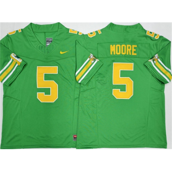 Men's Oregon Ducks #5 Dakorien Moore 2026 Green F.U.S.E. Stitched Jersey - Ujersey