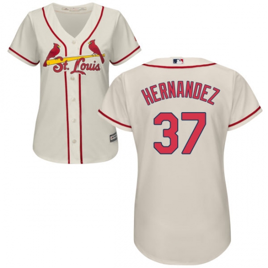 Women's Majestic St. Louis Cardinals #37 Keith Hernandez Authentic Cream Alternate Cool Base MLB Jersey - Ujersey