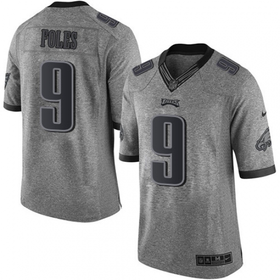 Men's Nike Philadelphia Eagles #9 Nick Foles Limited Gray Gridiron NFL Jersey - Ujersey
