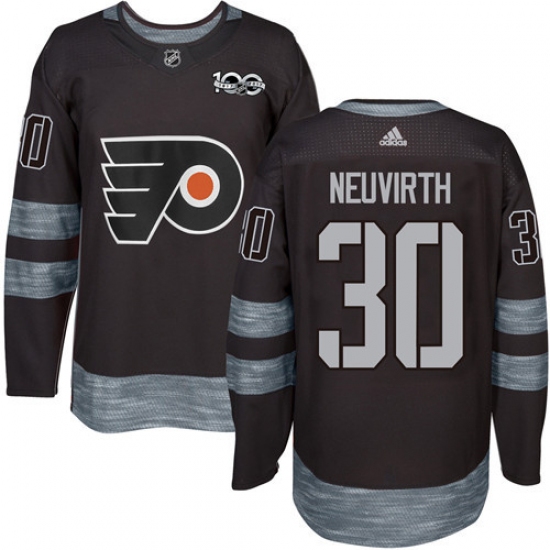Men's Adidas Philadelphia Flyers #30 Michal Neuvirth Premier Black 1917-2017 100th Anniversary NHL Jersey - Ujersey