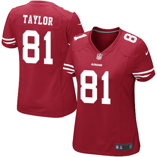 Women's Nike San Francisco 49ers #81 Trent Taylor Game Red Team Color NFL Jersey - Ujersey