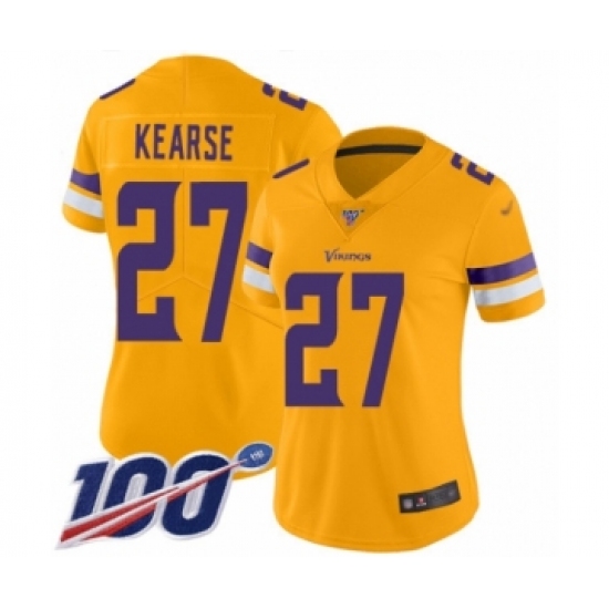 Women's Minnesota Vikings #27 Jayron Kearse Limited Gold Inverted Legend 100th Season Football Jersey - Ujersey