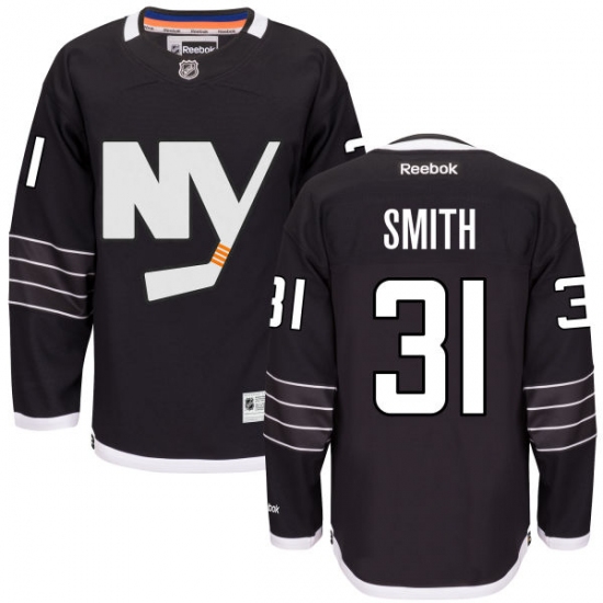 Youth Reebok New York Islanders #31 Billy Smith Authentic Black Third NHL Jersey - Ujersey