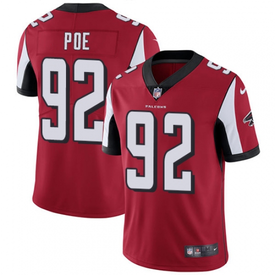 Men's Nike Atlanta Falcons #92 Dontari Poe Red Team Color Vapor Untouchable Limited Player NFL Jersey - Ujersey