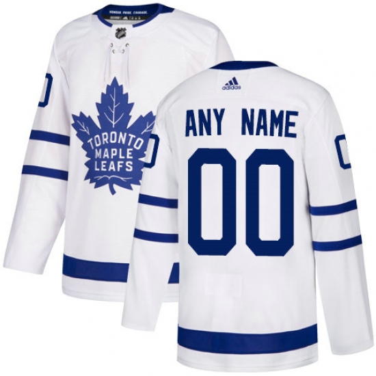 Men Adidas Toronto Maple Leafs White Away Authentic Customized Jersey - Ujersey