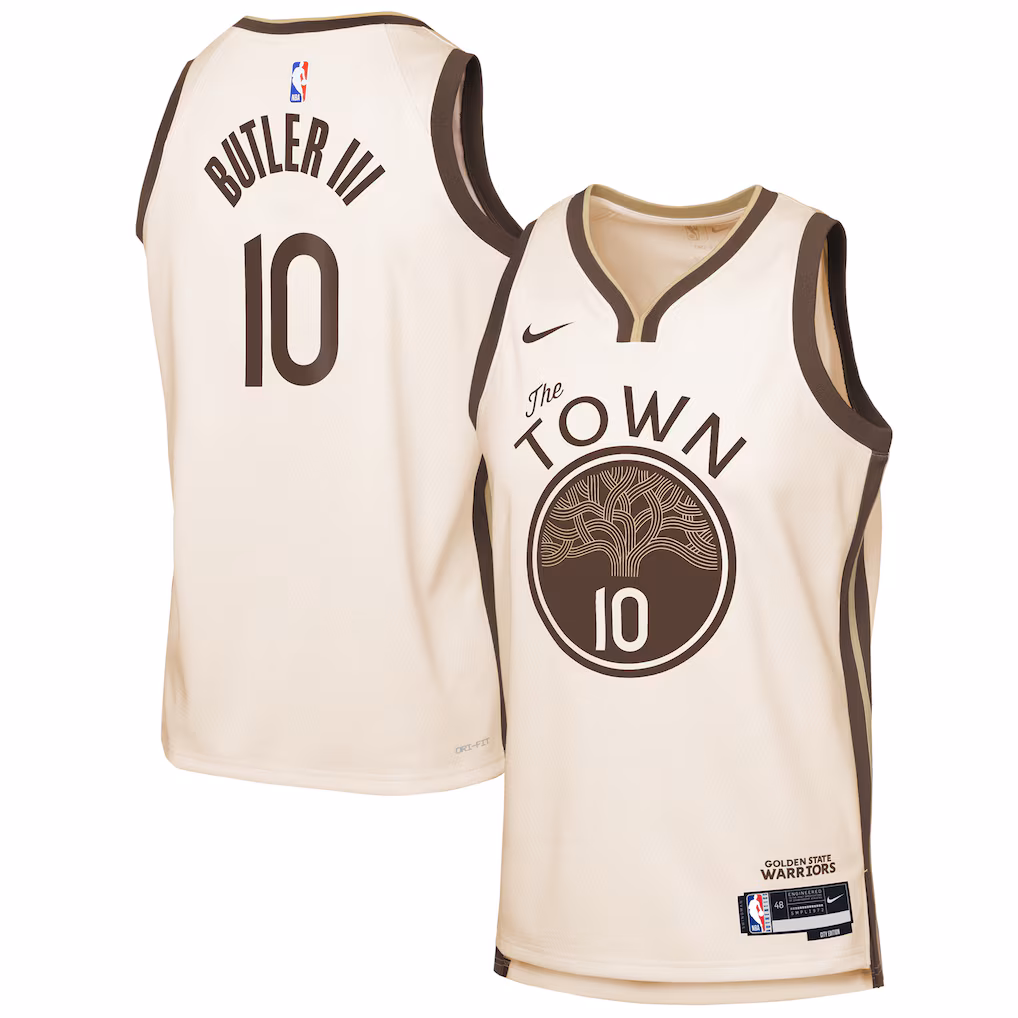 Youth Golden State Warriors Jimmy Butler III Nike Tan 2025/26 City Edition Swingman Jersey - ujerseystore