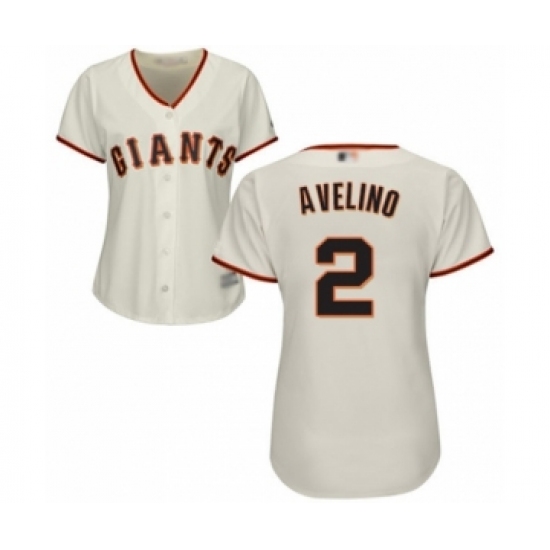 Women's San Francisco Giants #2 Abiatal Avelino Authentic Cream Home Cool Base Baseball Player Jersey - Ujersey