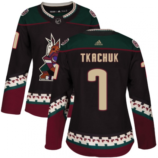 Women's Adidas Arizona Coyotes #7 Keith Tkachuk Authentic Black Alternate NHL Jersey - Ujersey