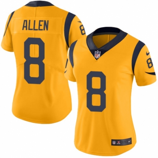 Women's Nike Los Angeles Rams #8 Brandon Allen Limited Gold Rush Vapor Untouchable NFL Jersey - Ujersey
