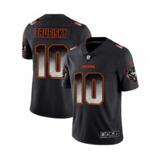 Men's Chicago Bears #10 Mitchell Trubisky Black Smoke Fashion Limited Jersey - Ujersey