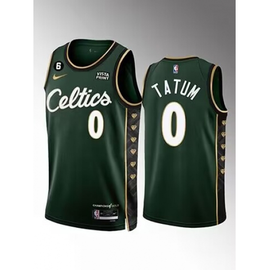 Men's Boston Celtics #0 Jayson Tatum Green 11 Diamonds Edition Stitched Jersey - Ujersey