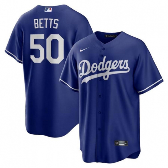 Mens Los Angeles Dodgers #50 Mookie Betts Royal Limited Stitched Baseball Jersey - Ujersey