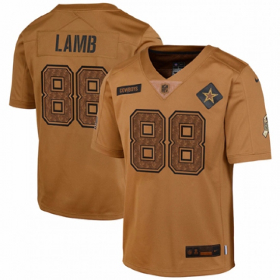 Youth Dallas Cowboys #88 CeeDee Lamb Nike Brown 2023 Salute To Service Limited Jersey - Ujersey