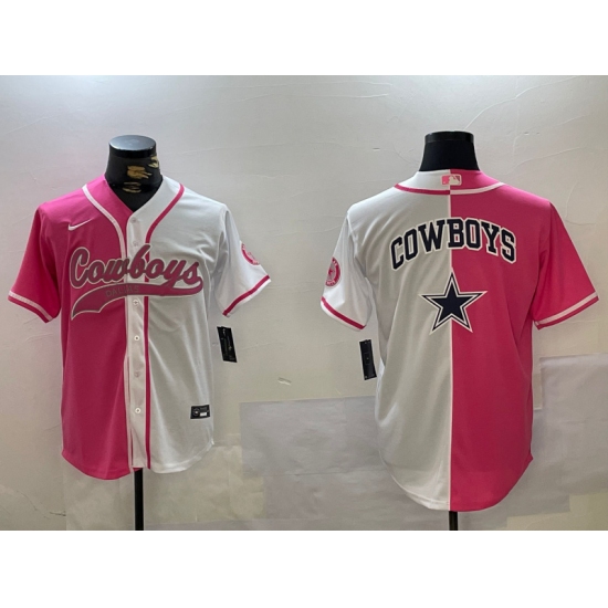 Men's Dallas Cowboys big logo Red White With Cool Base Stitched Baseball Jerseys - Ujersey
