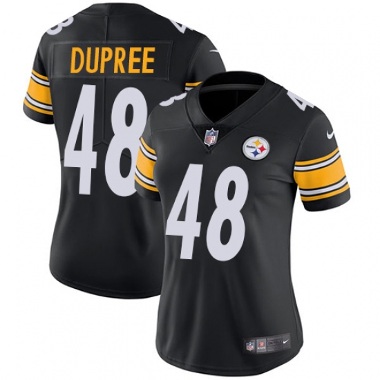 Women's Nike Pittsburgh Steelers #48 Bud Dupree Black Team Color Vapor Untouchable Limited Player NFL Jersey - Ujersey