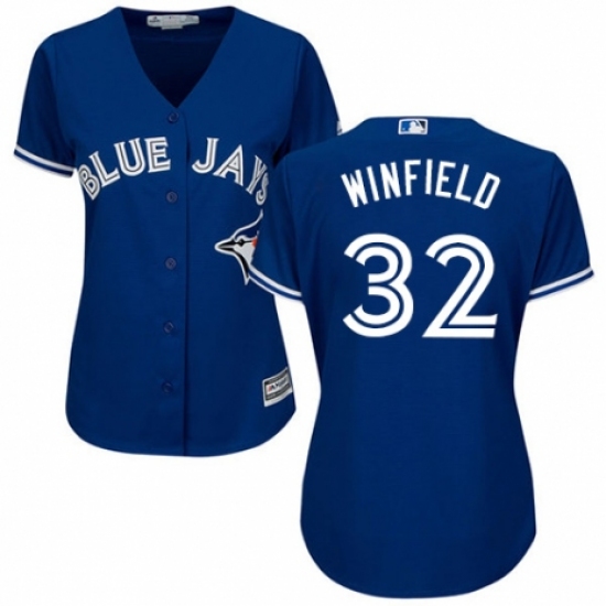 Women's Majestic Toronto Blue Jays #32 Dave Winfield Replica Blue Alternate MLB Jersey - Ujersey