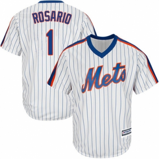Men's Majestic New York Mets #1 Amed Rosario Replica White Alternate Cool Base MLB Jersey - Ujersey