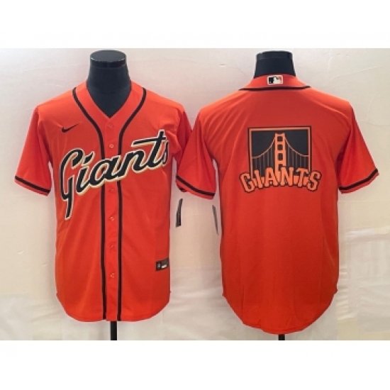 Men's San Francisco Giants Orange Team Big Logo Cool Base Stitched Baseball Jersey - Ujersey