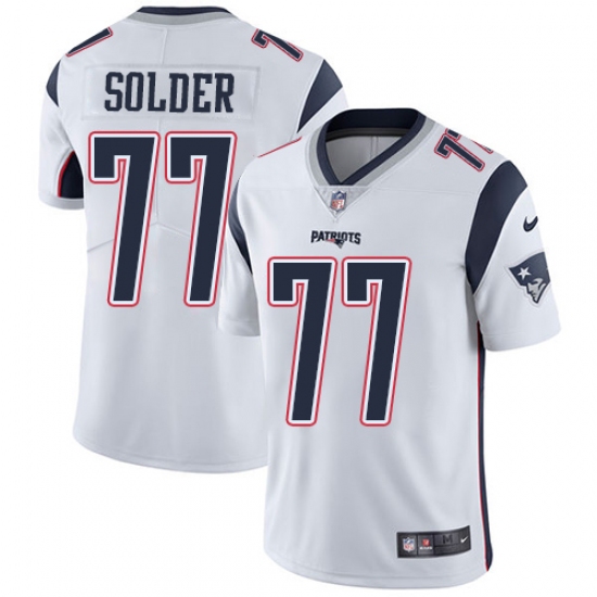 Youth Nike New England Patriots #77 Nate Solder White Vapor Untouchable Limited Player NFL Jersey - Ujersey