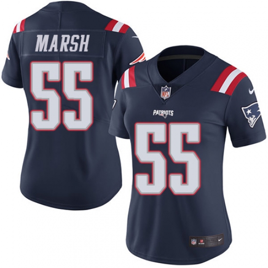 Women's Nike New England Patriots #55 Cassius Marsh Limited Navy Blue Rush Vapor Untouchable NFL Jersey - Ujersey