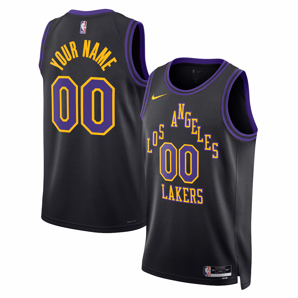 Unisex Los Angeles Lakers Nike Black 2025/26 City Edition Swingman Custom Jersey