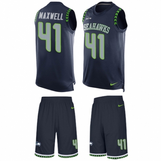 Men's Nike Seattle Seahawks #41 Byron Maxwell Limited Steel Blue Tank Top Suit NFL Jersey - Ujersey
