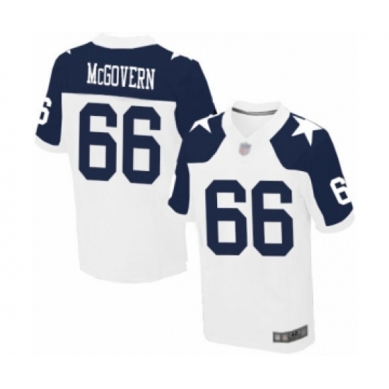 Men's Dallas Cowboys #66 Connor McGovern Elite White Throwback Alternate Football Jersey - Ujersey