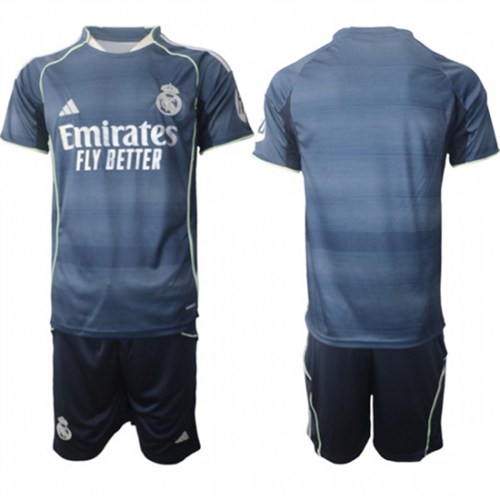 Men's Real Madrid Custom 2025-26 Navy Away Soccer Jersey Suit - Ujersey