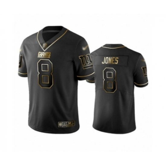 Men's New York Giants #8 Daniel Jones Limited Black Golden Edition Football Jersey - Ujersey