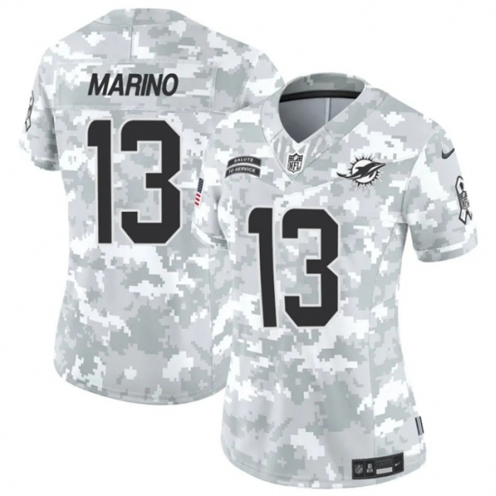 Women's Miami Dolphins #13 Dan Marino 2024 F.U.S.E Arctic Camo Salute To Service Limited Stitched Football Jersey(Run Small) - Ujersey
