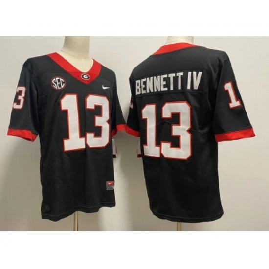 Mens Georgia Bulldogs #13 Stetson Bennett IV 2022 Black alternate College Football Game Jersey - Ujersey