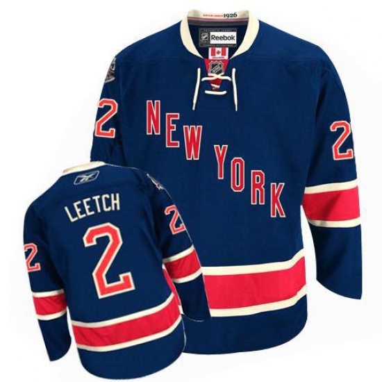 Women's Reebok New York Rangers #2 Brian Leetch Authentic Navy Blue Third NHL Jersey - Ujersey