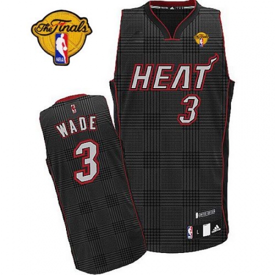 Men's Adidas Miami Heat #3 Dwyane Wade Authentic Black Rhythm Fashion Finals Patch NBA Jersey - Ujersey