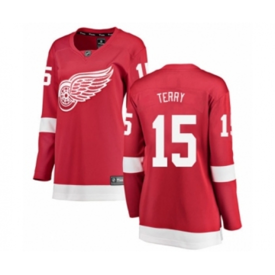 Women's Detroit Red Wings #15 Chris Terry Authentic Red Home Fanatics Branded Breakaway NHL Jersey - Ujersey