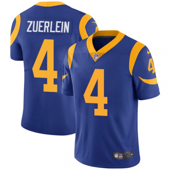 Youth Nike Los Angeles Rams #4 Greg Zuerlein Royal Blue Alternate Vapor Untouchable Limited Player NFL Jersey - Ujersey
