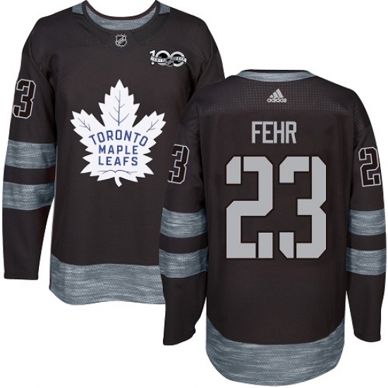 Men's Adidas Toronto Maple Leafs #23 Eric Fehr Authentic Black 1917-2017 100th Anniversary NHL Jersey - Ujersey